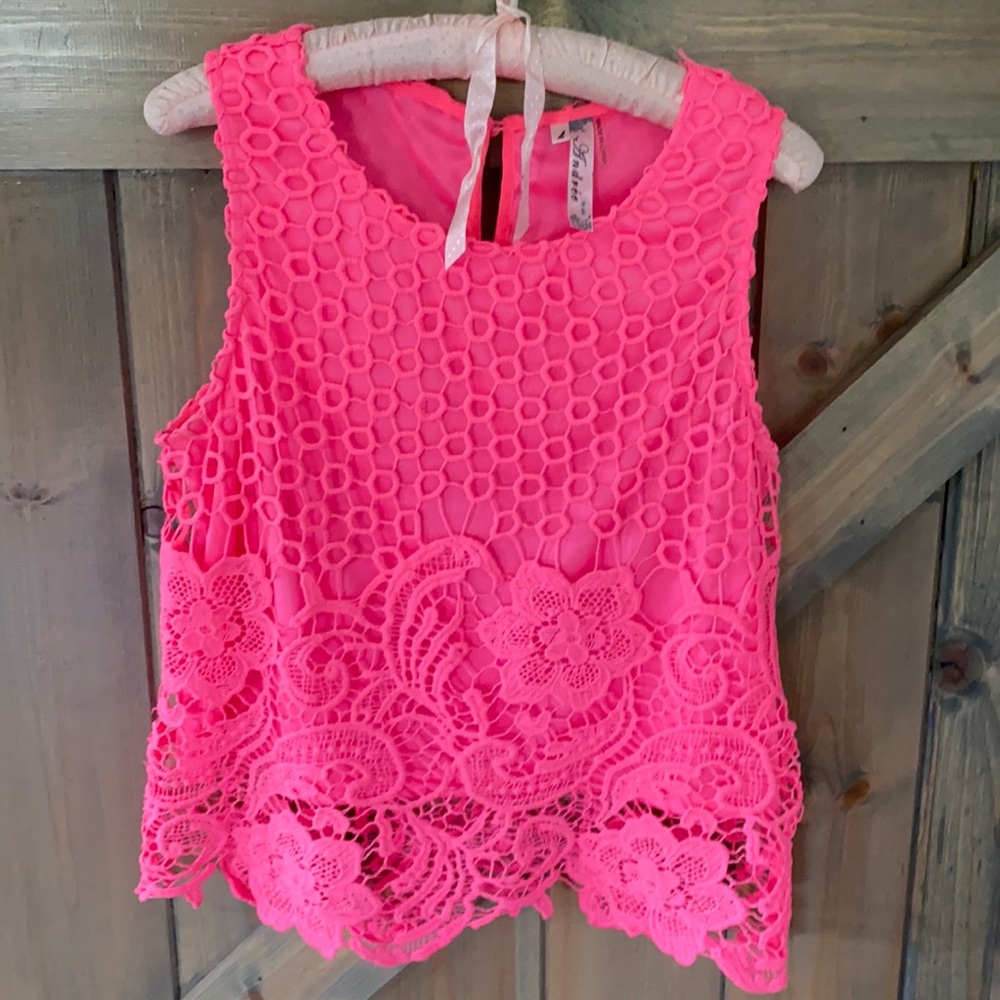 Francescas hot pink sleeveless top